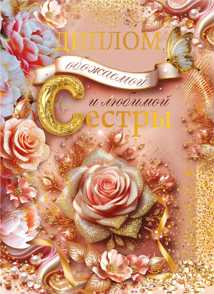 

1.0000244 Диплом А5 Обожаемой и любимой сестры Фольга